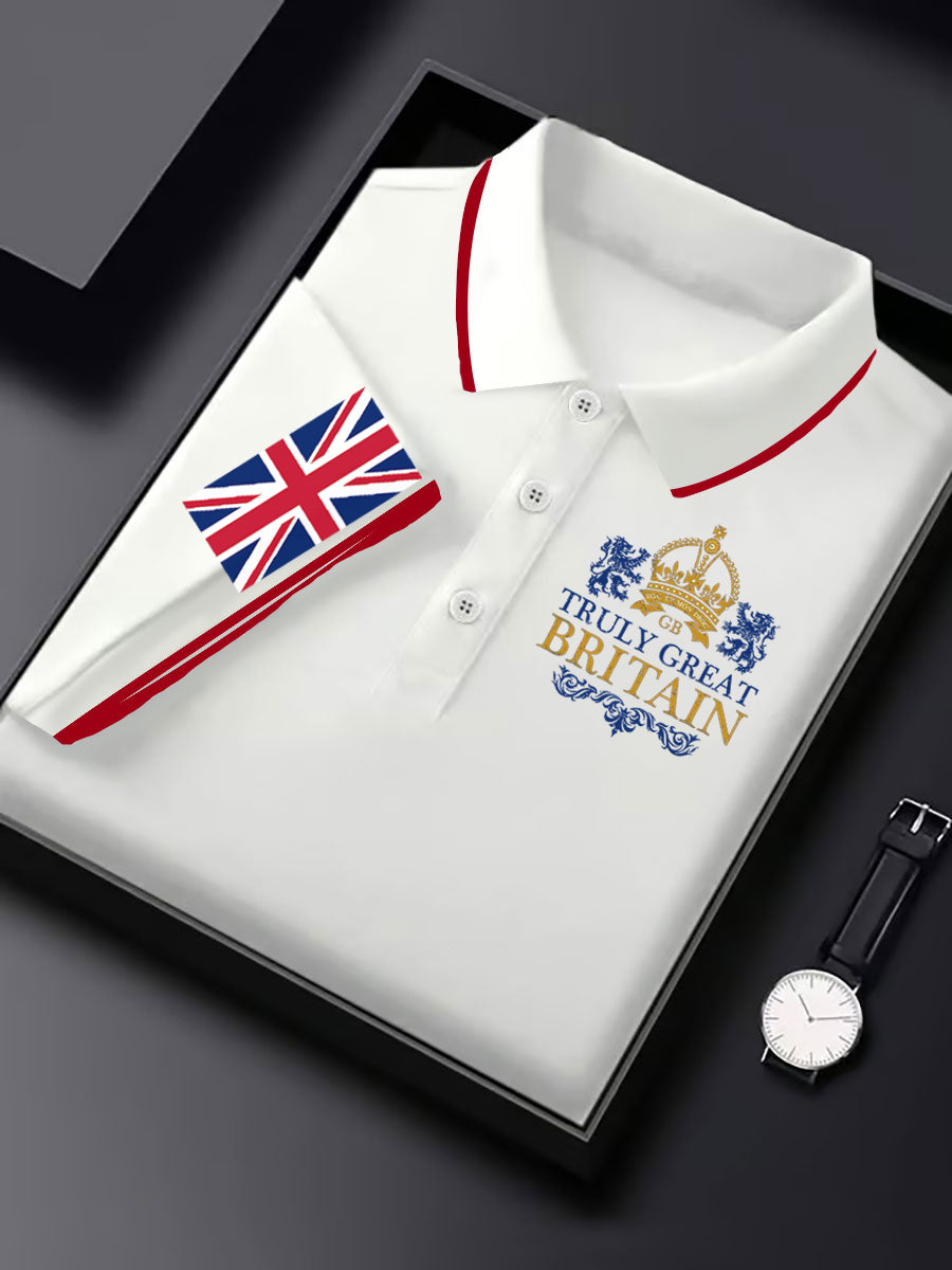 Men's Vintage England Flag Crown Casual Shirt