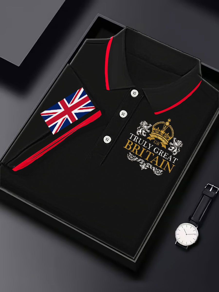 Men's Vintage England Flag Crown Casual Shirt