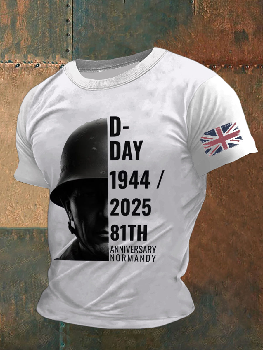 Normandy Invasion Printed Vintage Fashion Loose Short Sleeve T-Shirt