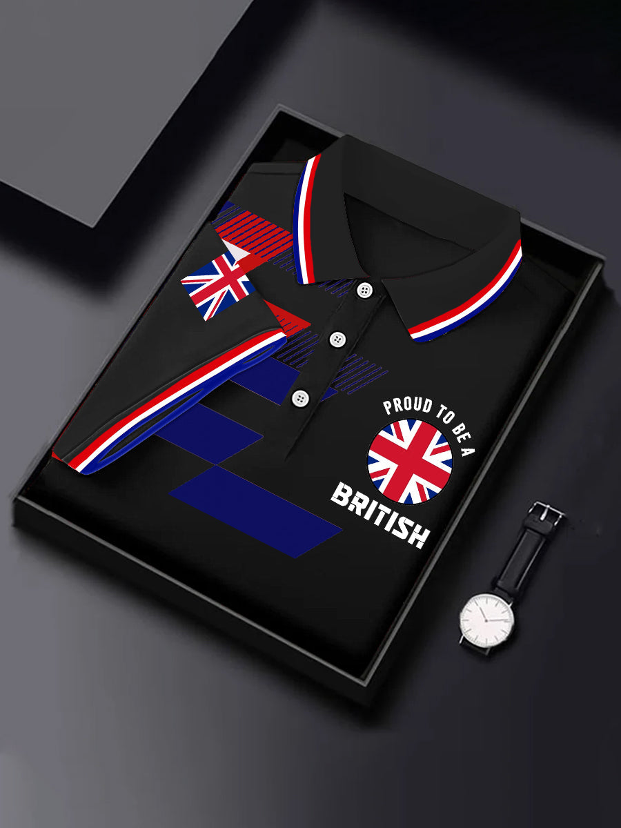 Men's Proud To Be A British UK Flag Print Casual Top