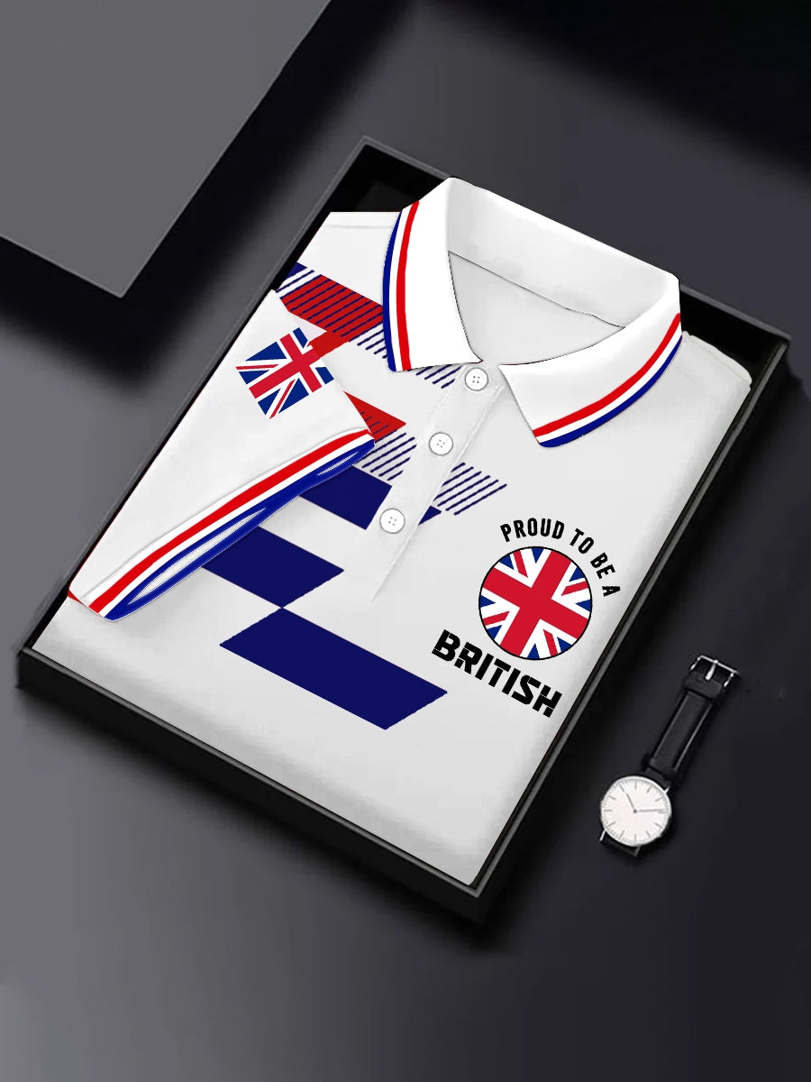 Men's Proud To Be A British UK Flag Print Casual Top
