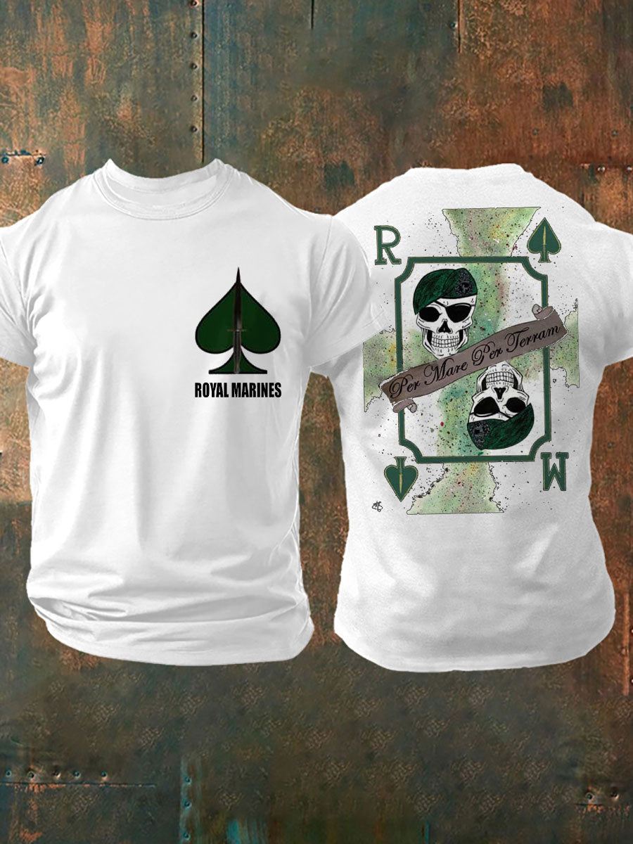 Men's Navy Veteran Marines Printed T-shirt