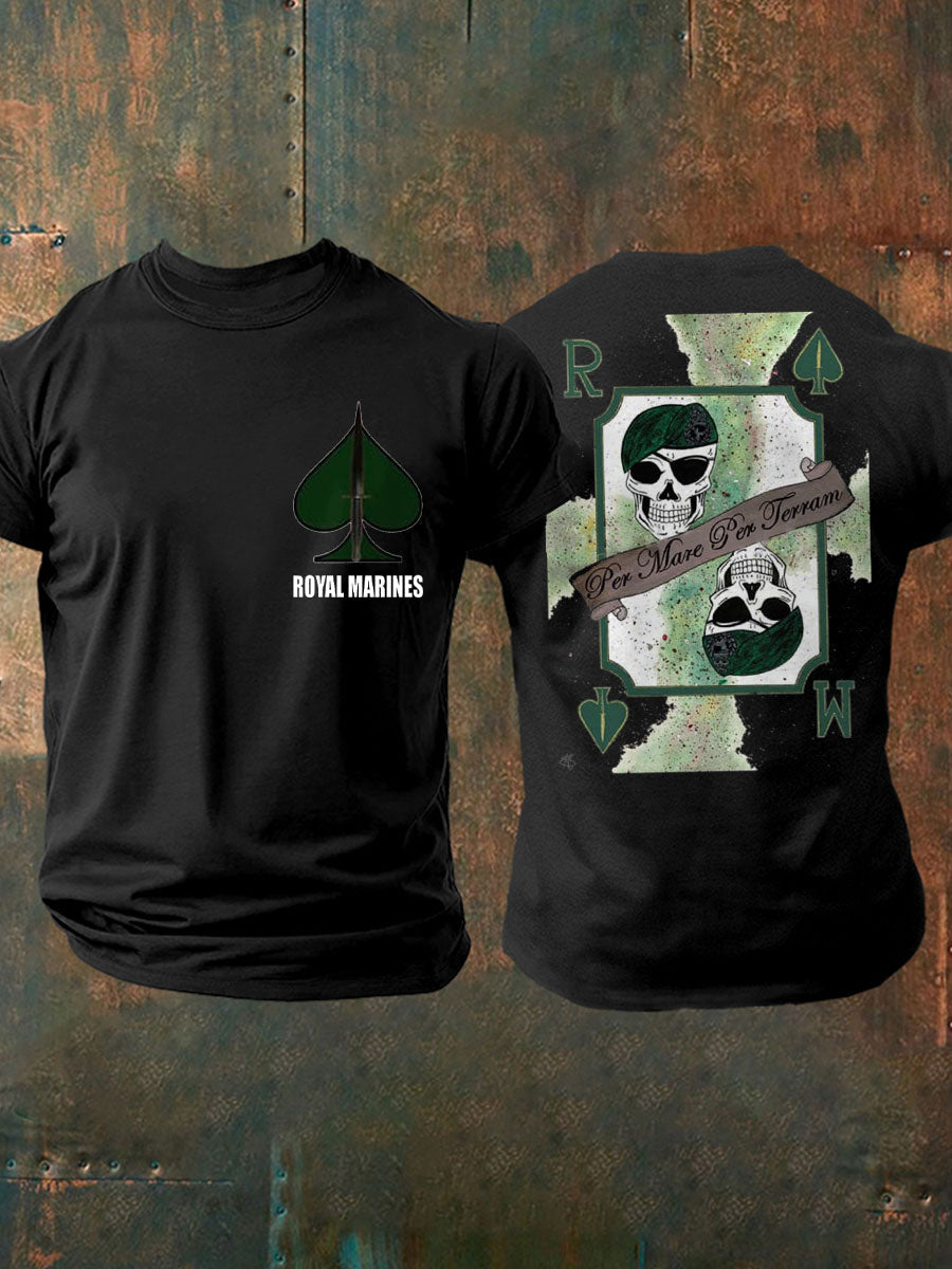 Men's Navy Veteran Marines Printed T-shirt