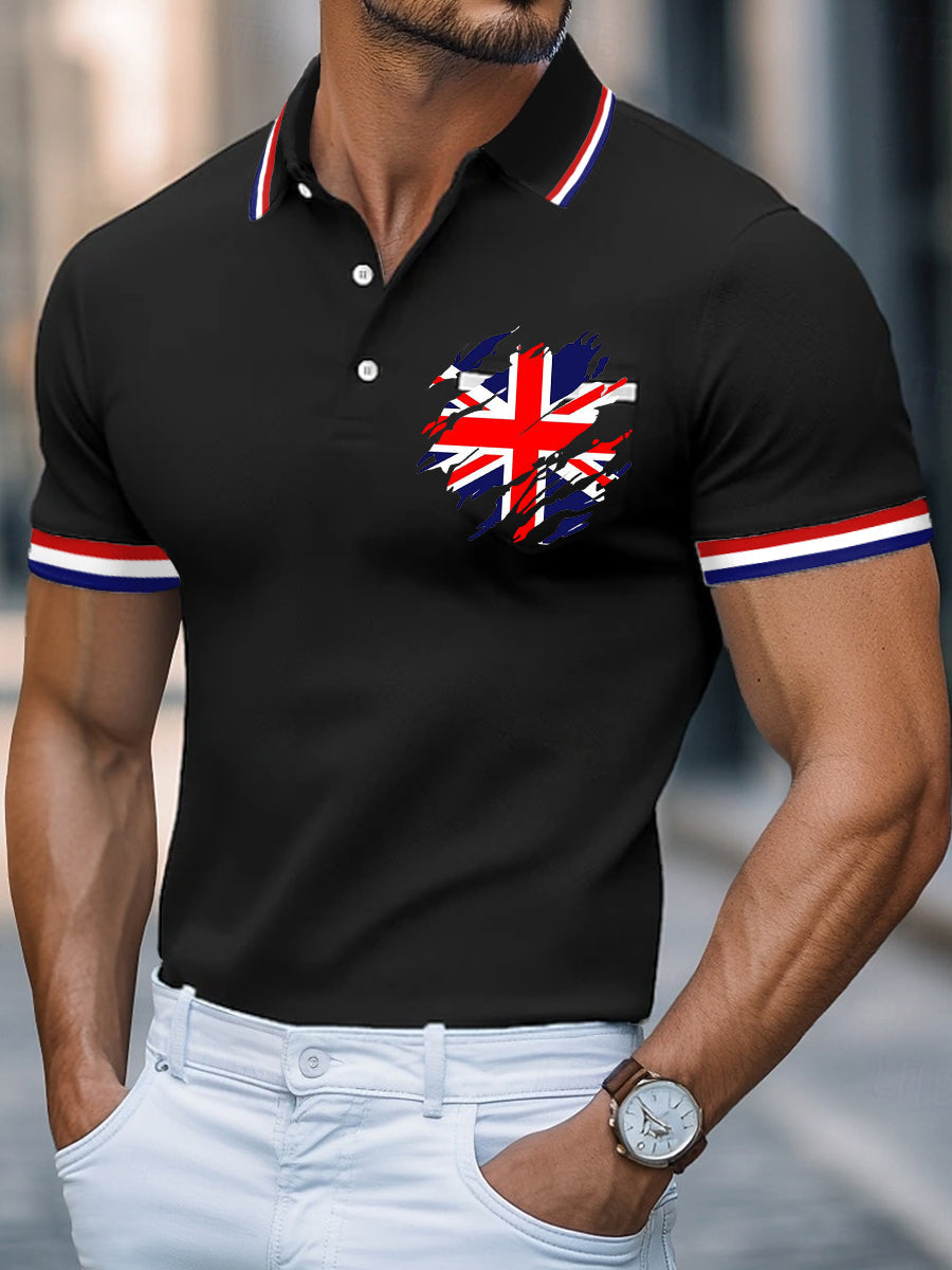 Men's UK Flag Print Casual Top
