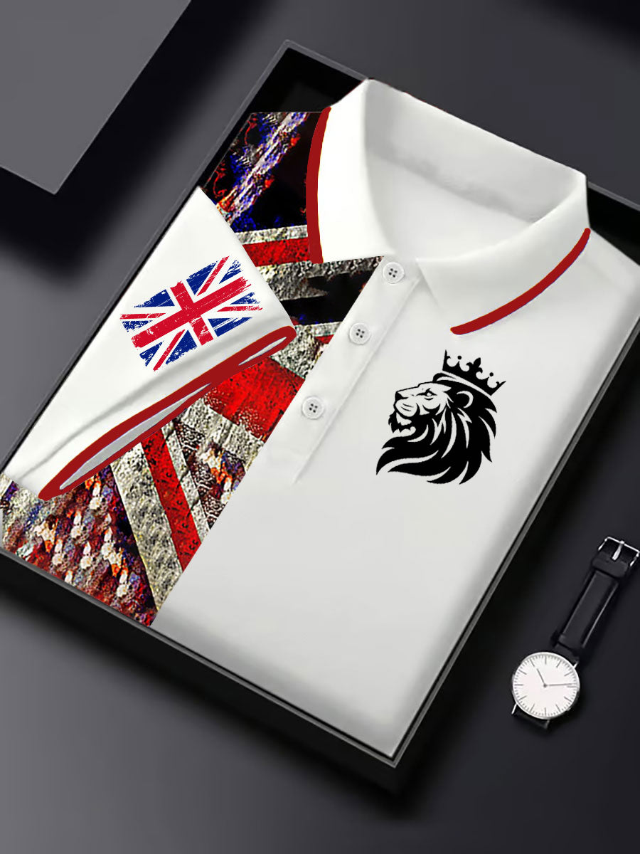 Men's Vintage England Flag Lion Casual Shirt