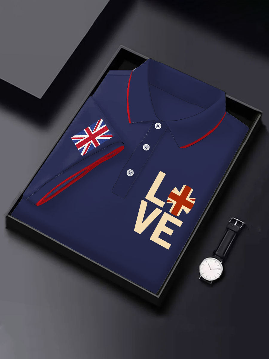 Men's Flag Printed Casual Tops