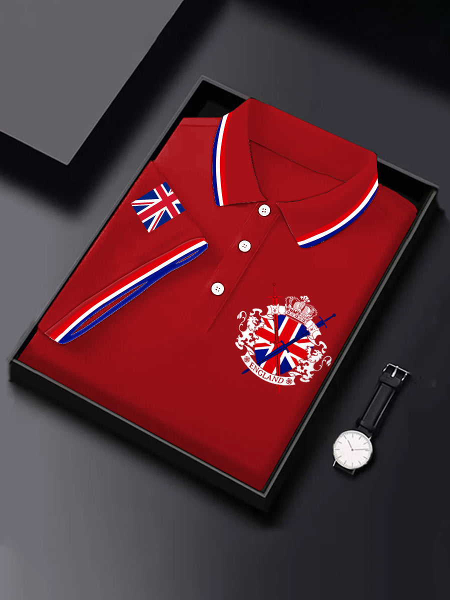 Men's UK Flag England Print Casual Top