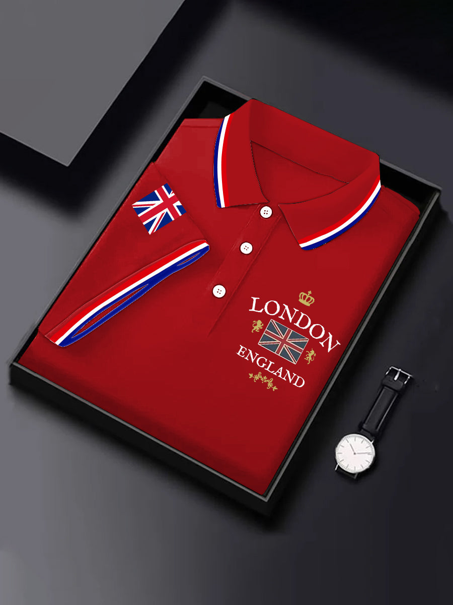 Men's UK Flag London Print Casual Top