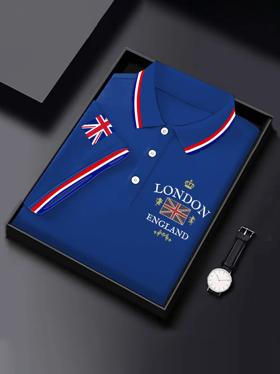 Men's UK Flag London Print Casual Top