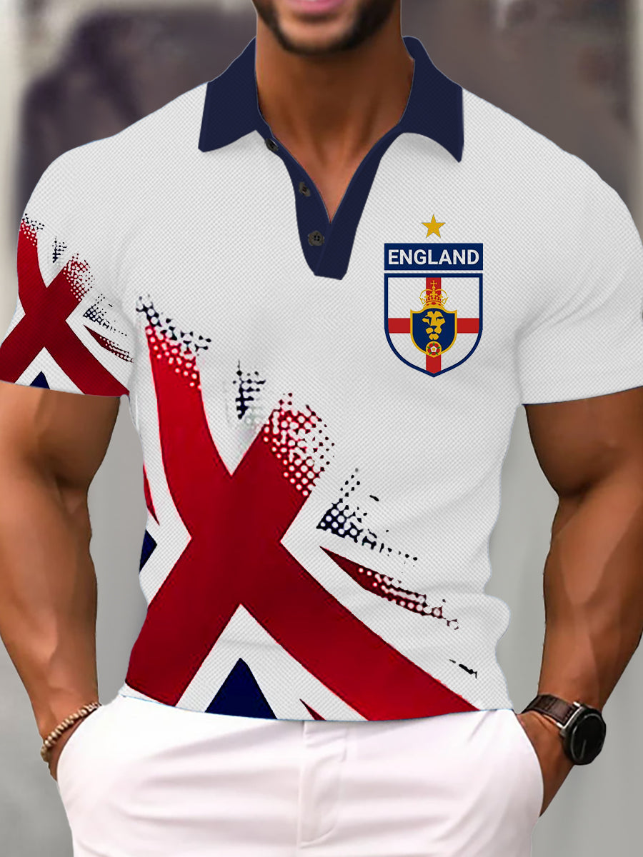 Men's United Kingdom Flag Business Style Short Sleeve Shirt