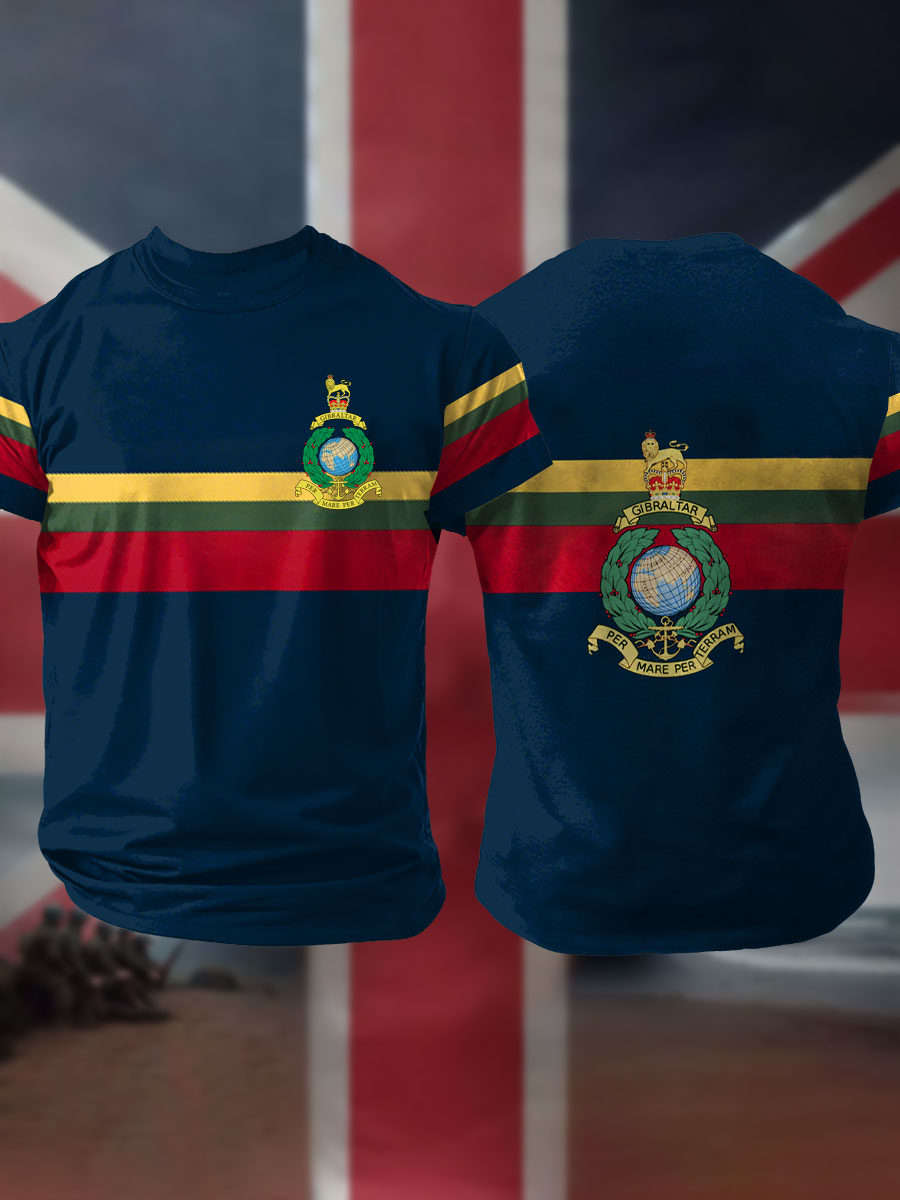 Men's Navy Veteran Marines Printed T-shirt