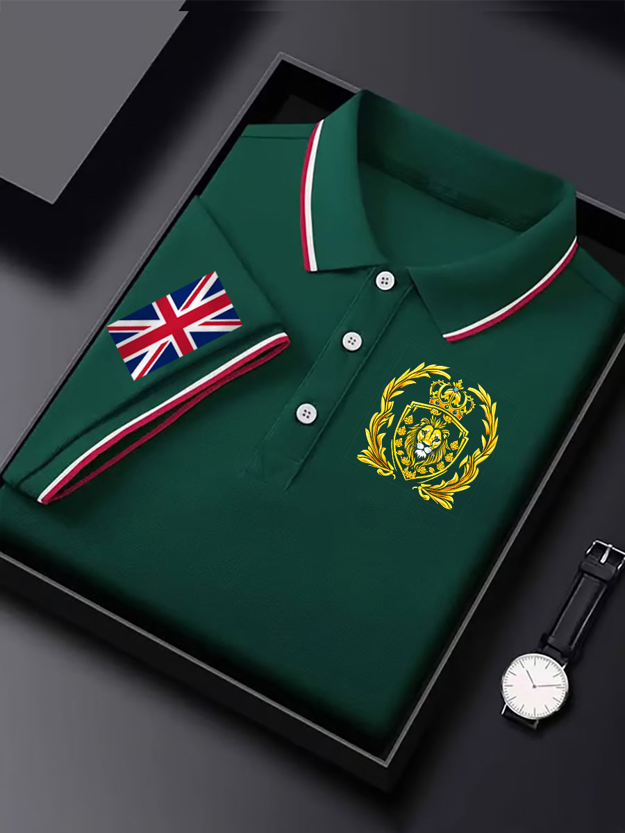 Men's Vintage England Lion Crown Casual Shirt