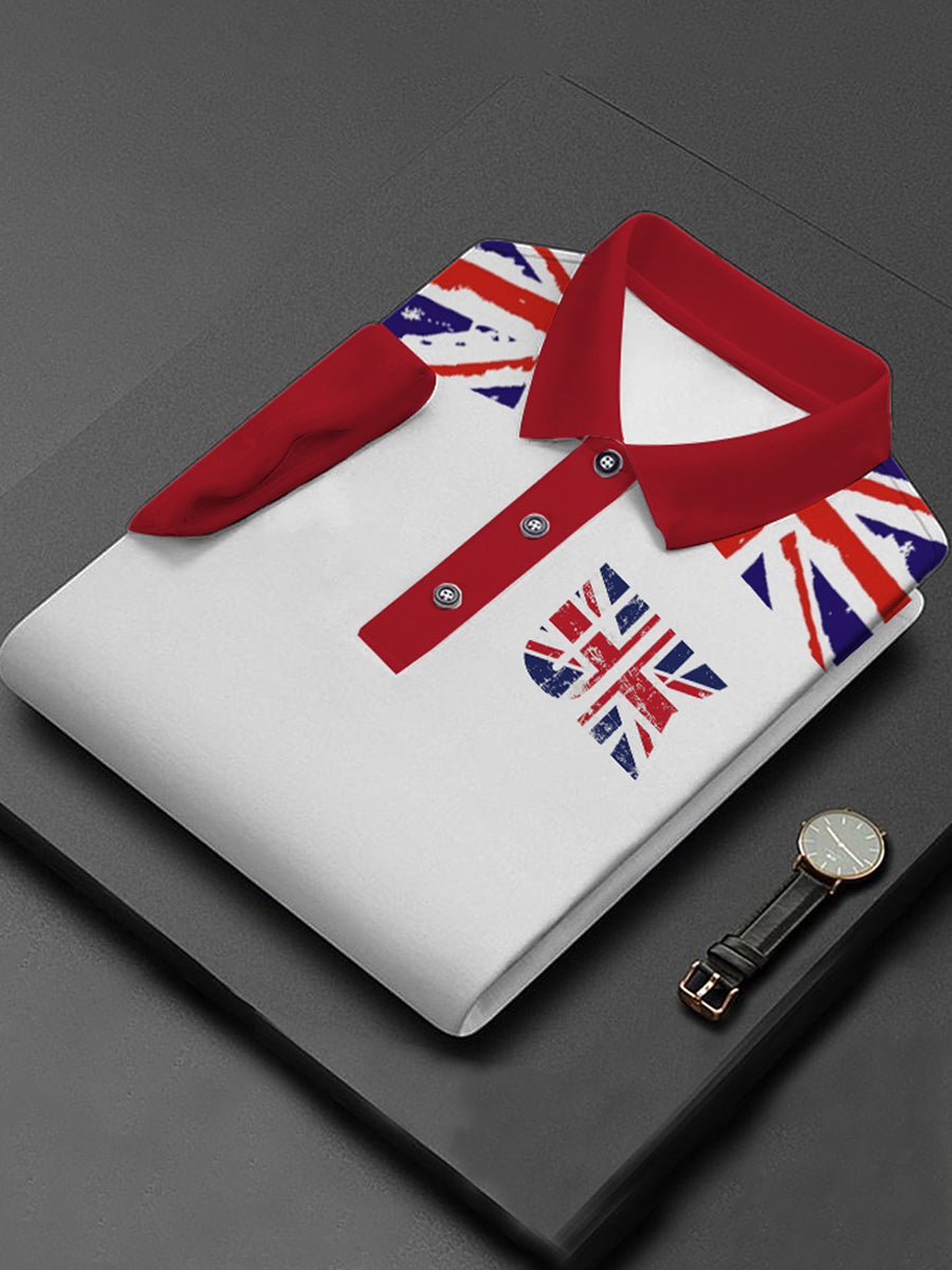 Men's United Kingdom Flag Business Style Short Sleeve Shirt