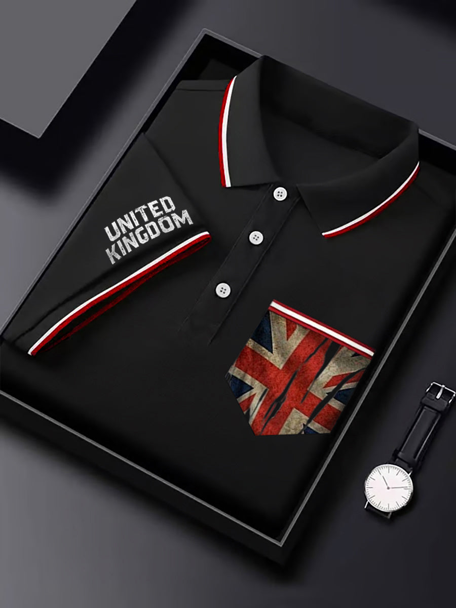 Men's UK Printed Poket Short Sleeve T-Shirt