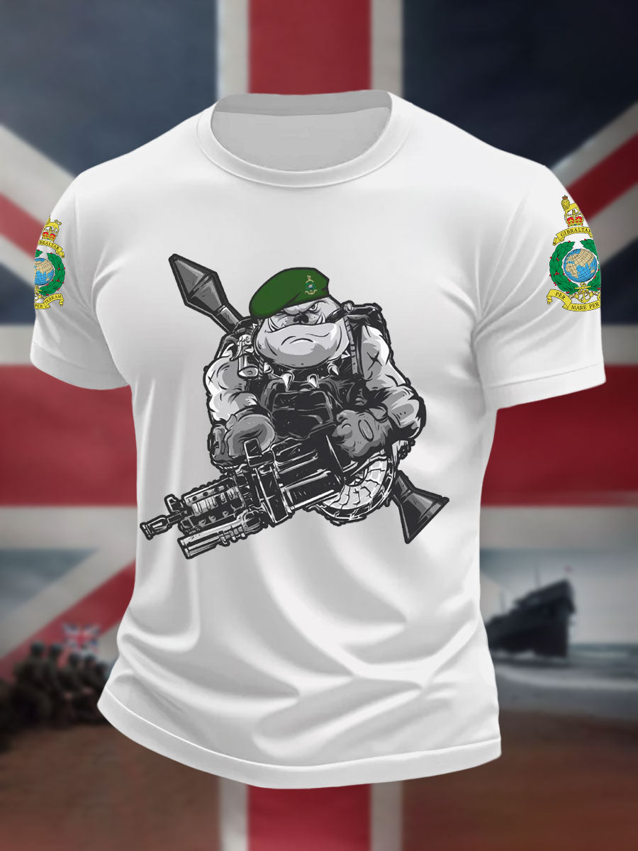 Men's Navy Veteran Marines Commando Printed T-shirt