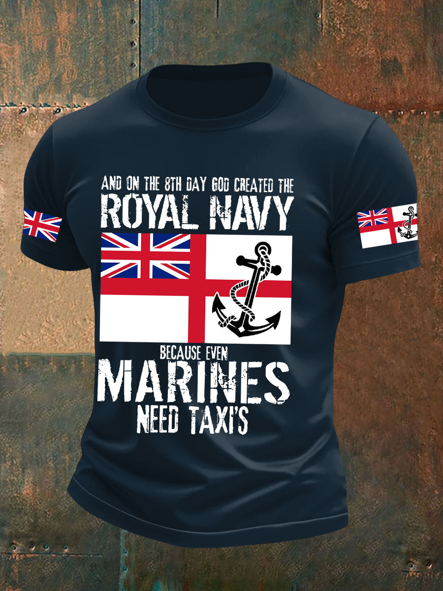Men's Navy Veteran Printed T-shirt