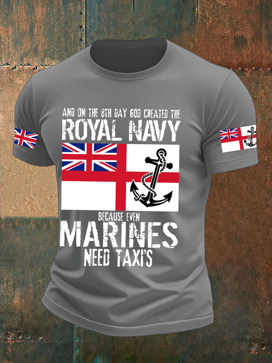 Men's Navy Veteran Printed T-shirt