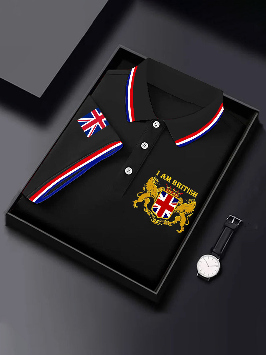 Men's UK Flag I'm British Print Casual Top