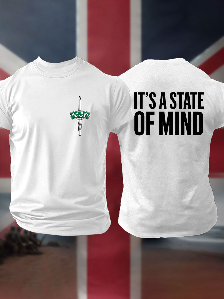 Men's Navy Veteran Marines Commando Printed T-shirt