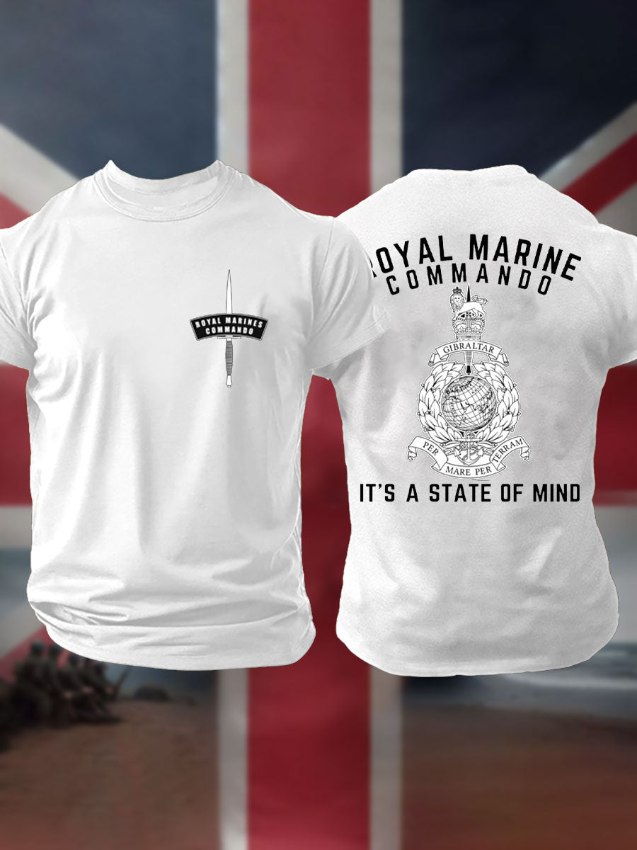 Men's Navy Veteran Marines Commando Printed T-shirt