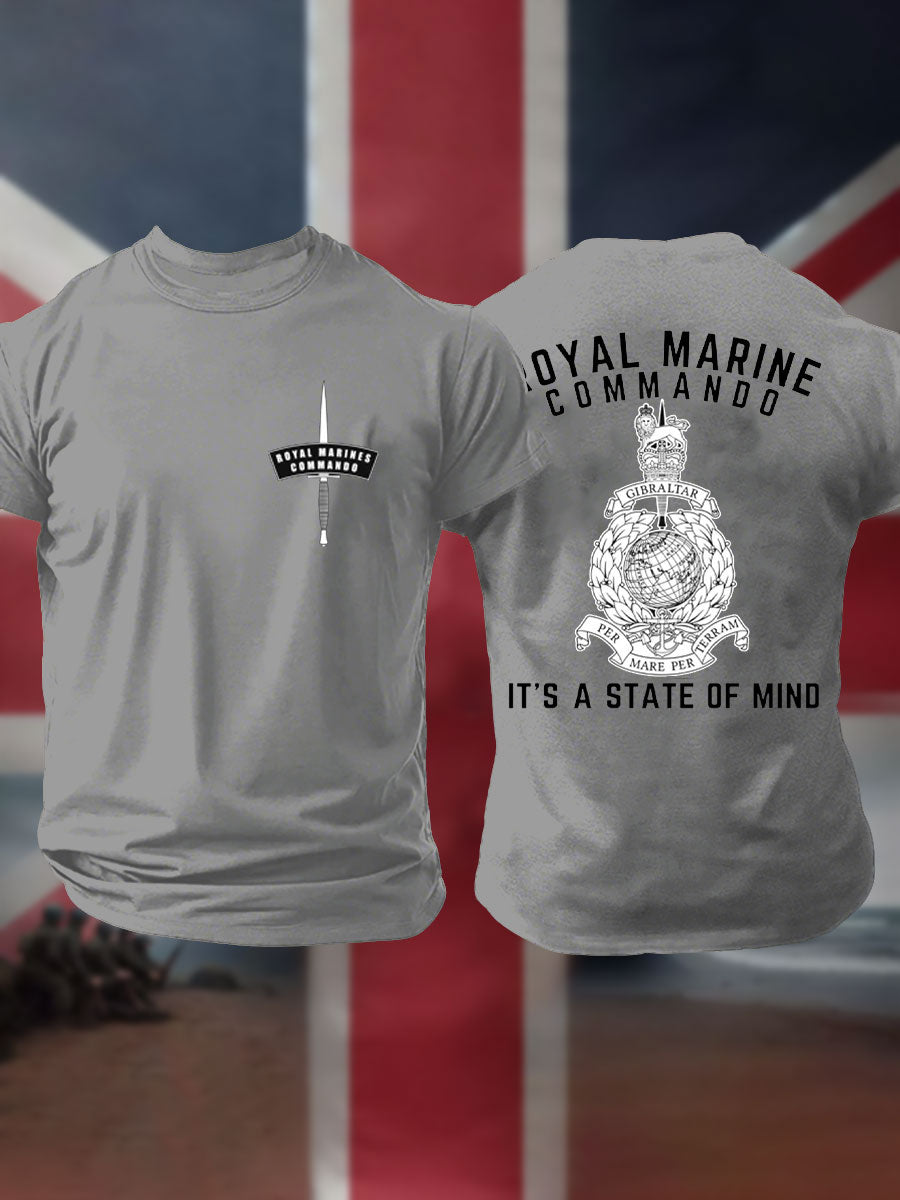 Men's Navy Veteran Marines Commando Printed T-shirt