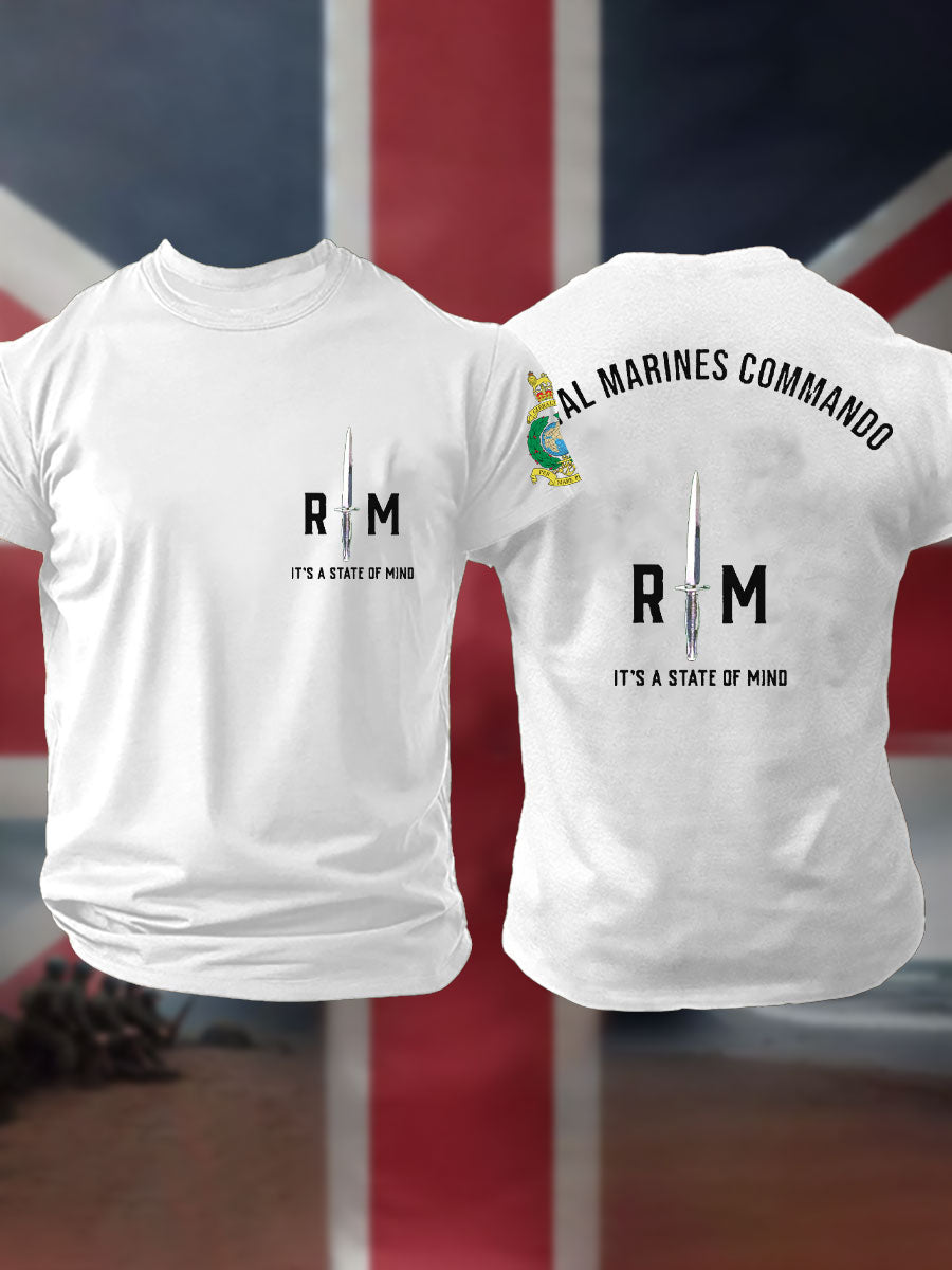 Men's Navy Veteran Marines Commando Printed T-shirt