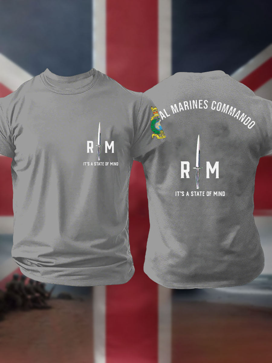Men's Navy Veteran Marines Commando Printed T-shirt