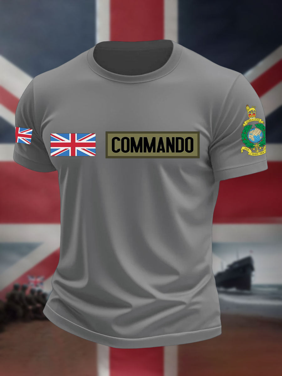 Men's Navy Veteran Marines Commando Printed T-shirt