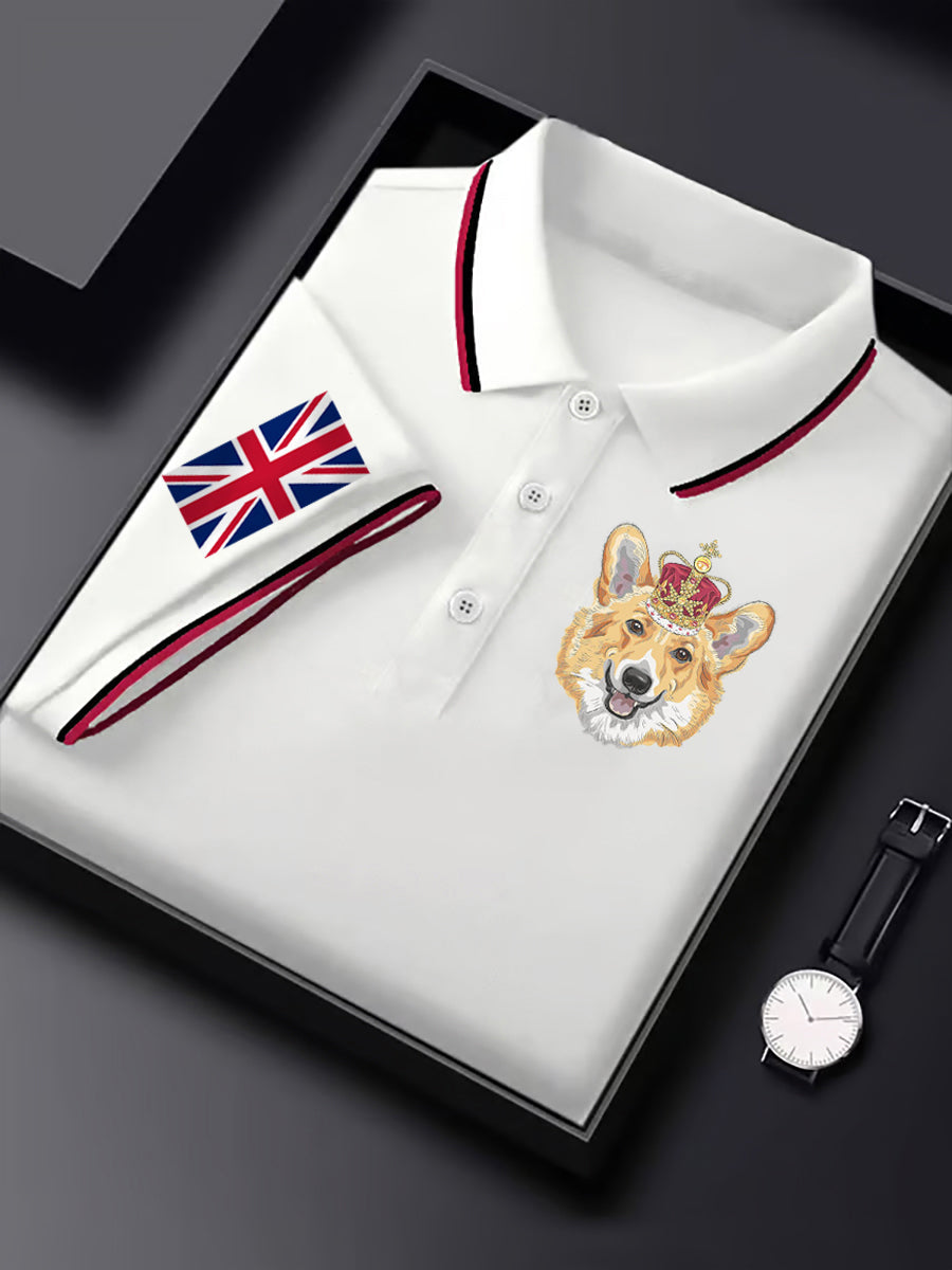Men's Vintage British Corgi Crown Casual Shirt