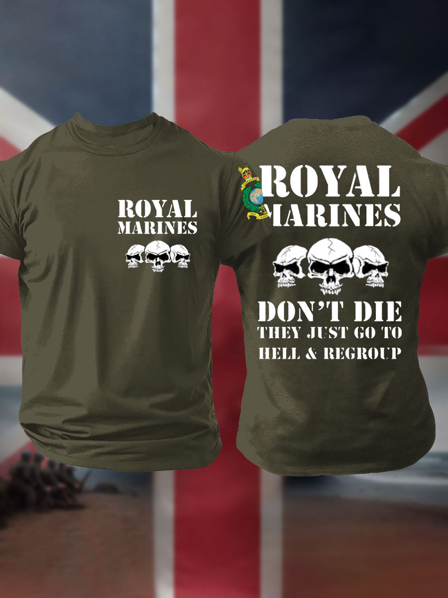 Men's Navy Veteran Marines Printed T-shirt