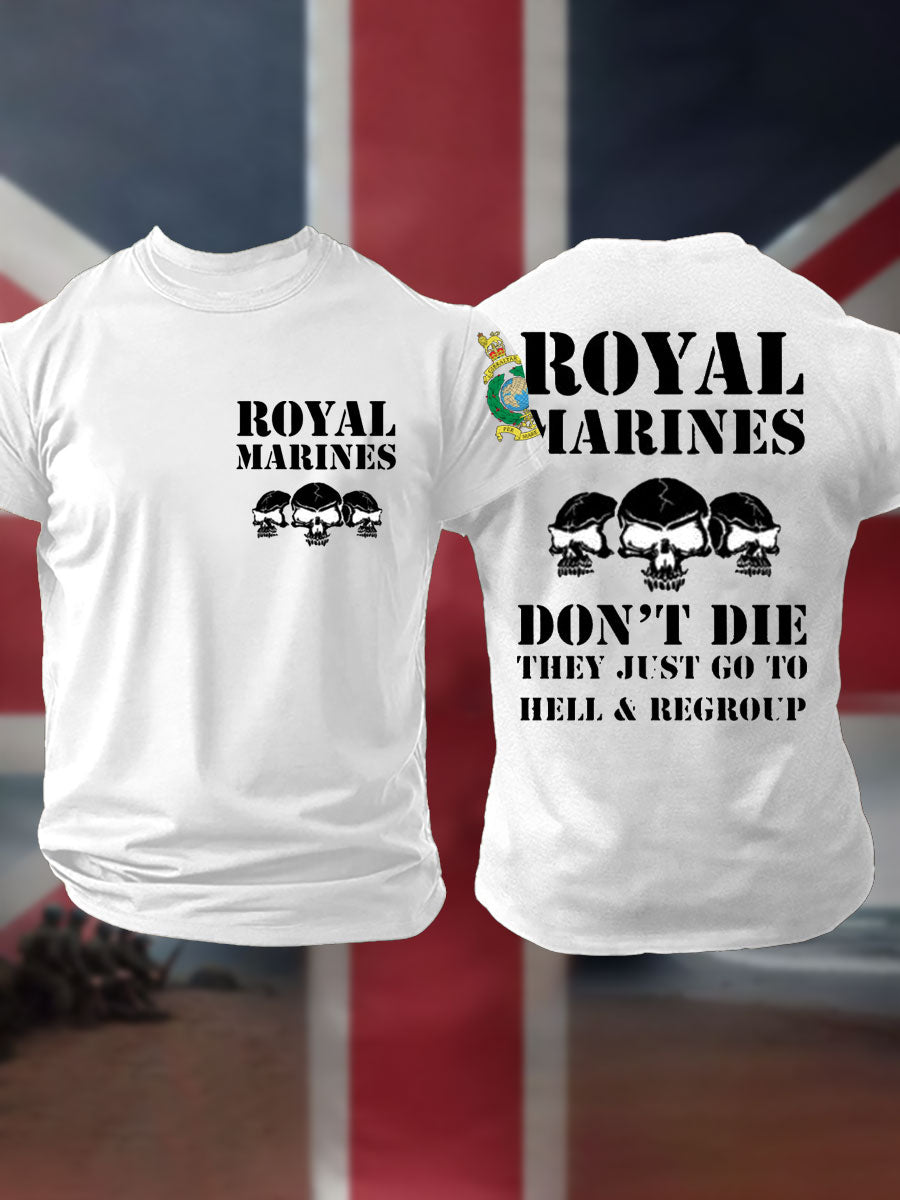 Men's Navy Veteran Marines Printed T-shirt