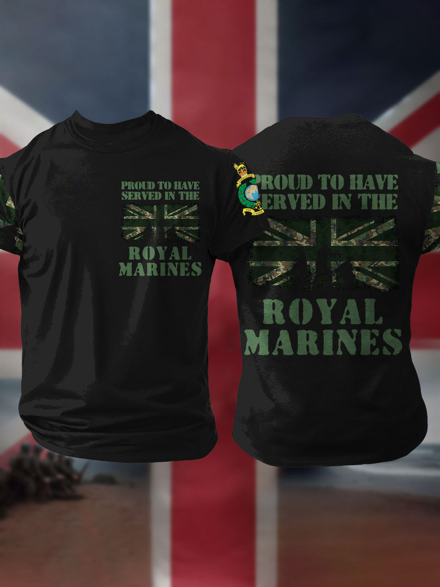Men's Navy Veteran Marines Commando Printed T-shirt