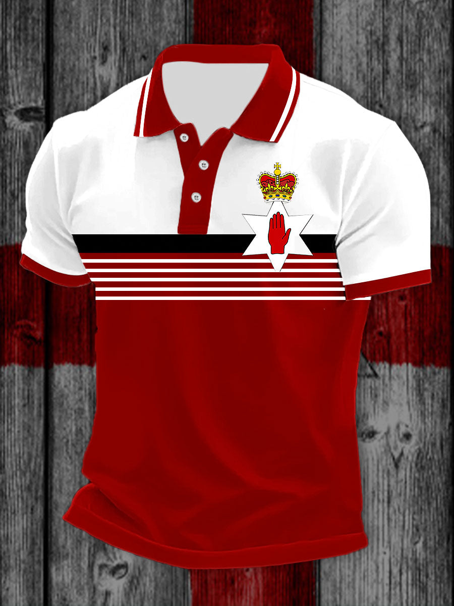 Men's Northern Ireland Printed Casual Button T-Shirt