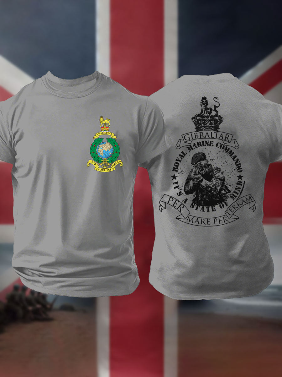 Men's Navy Veteran Marines Commando Printed T-shirt