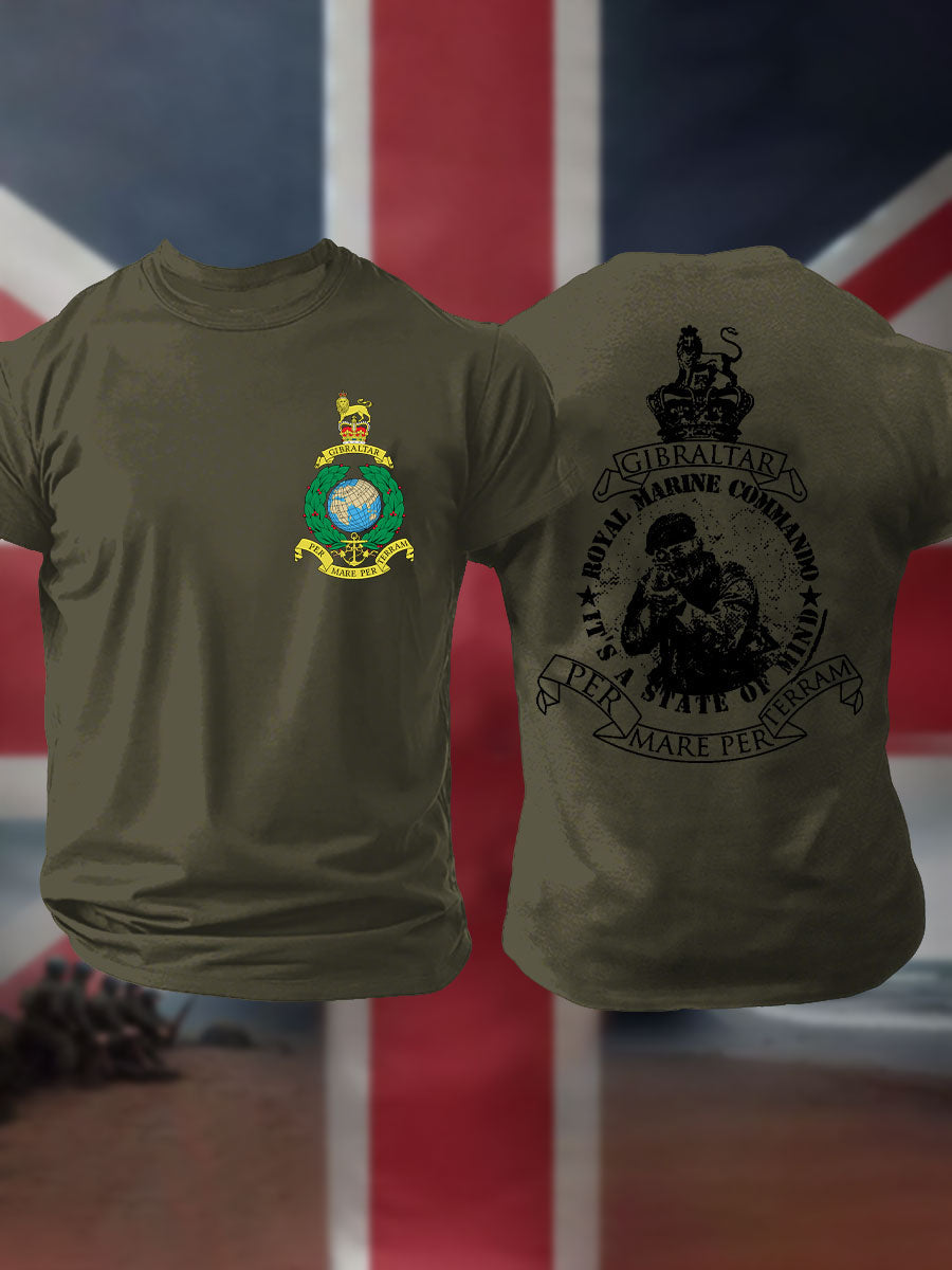 Men's Navy Veteran Marines Commando Printed T-shirt