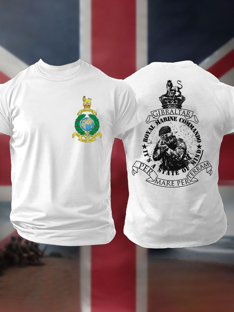 Men's Navy Veteran Marines Commando Printed T-shirt