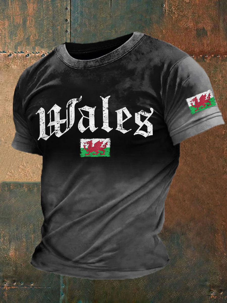 Men's Welsh Print Casual T-shirt