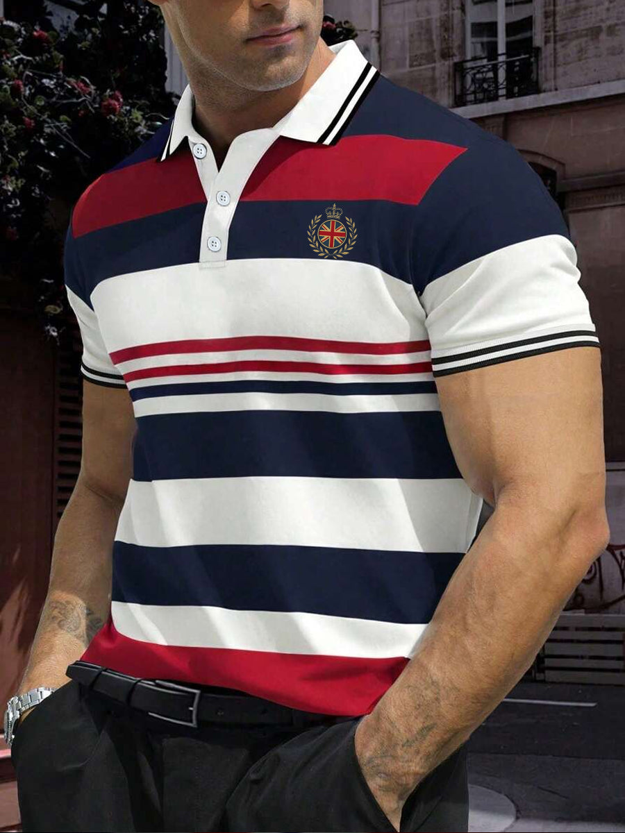 Men's Stripes Print Casual Top