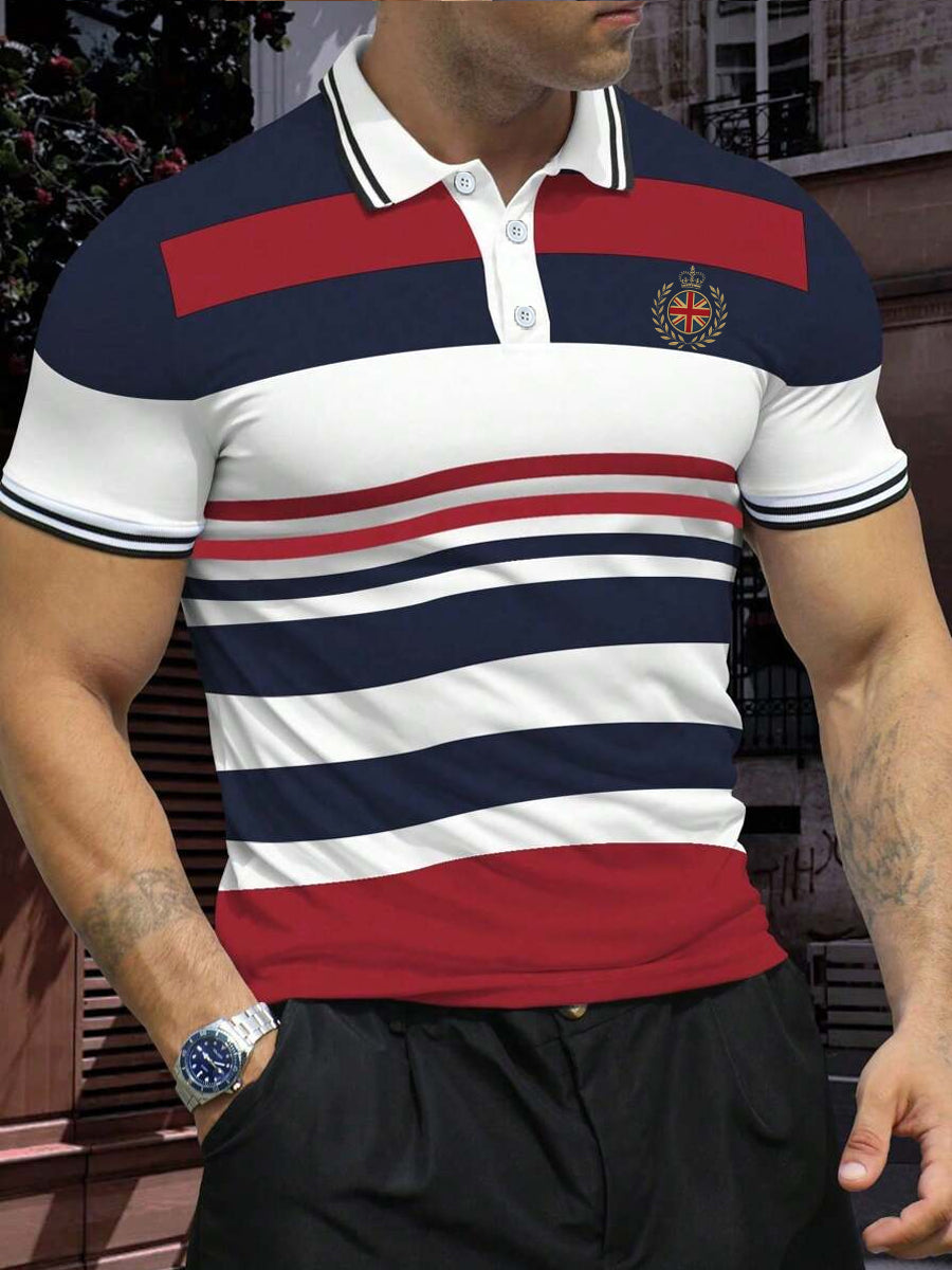 Men's Stripes Print Casual Top