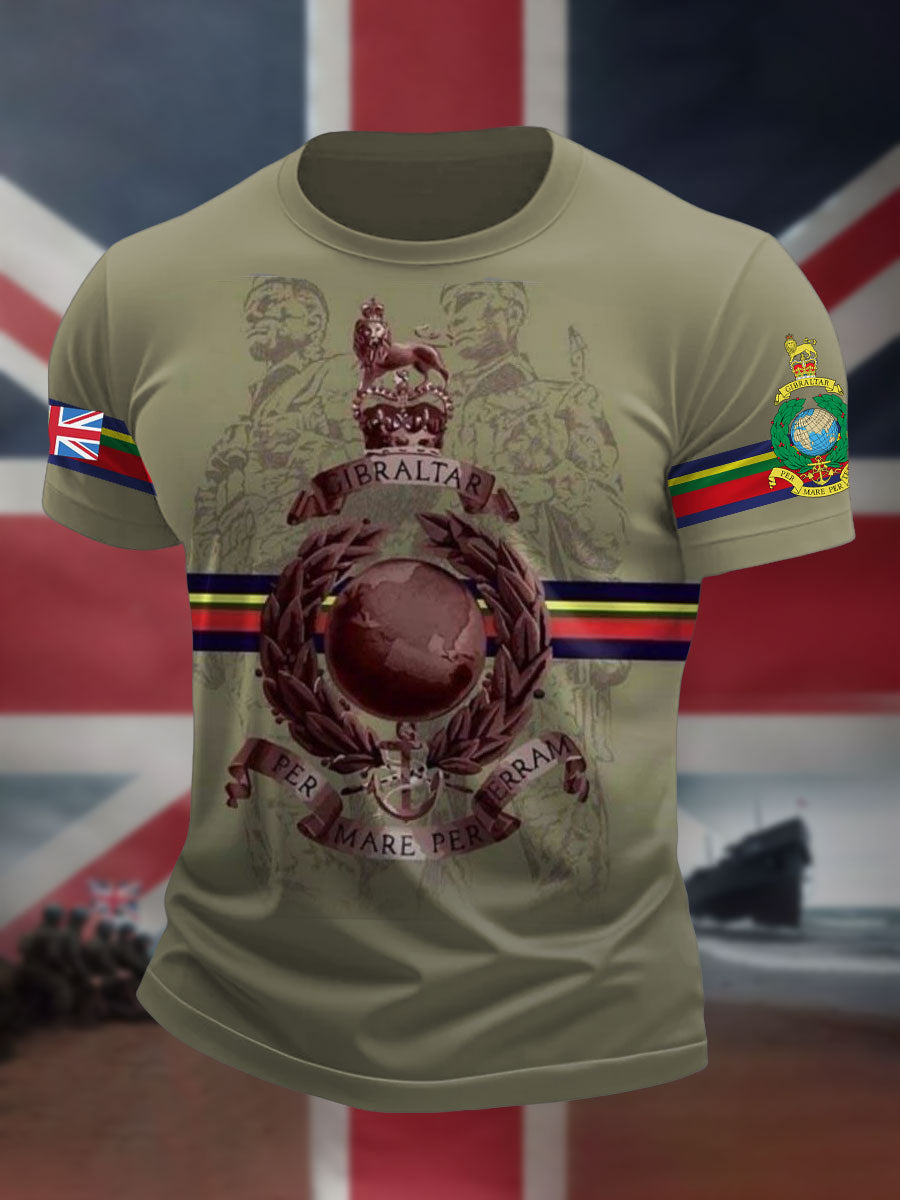 Men's Navy Veteran Marines Printed T-shirt