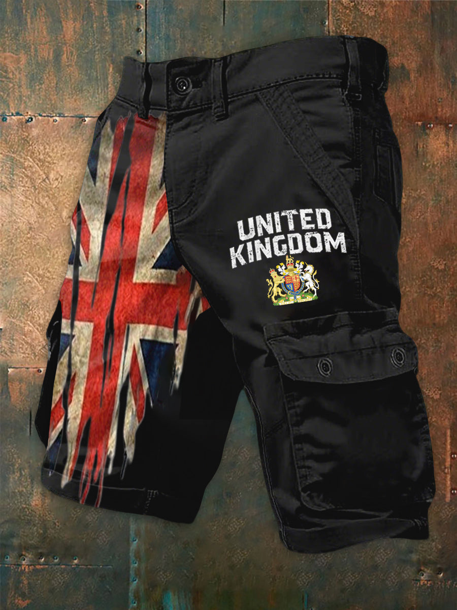 Men's UK Flag Print Casual Shorts