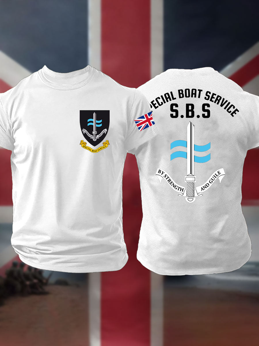 Men's SBS Special Boat Service Navy Veteran Printed T-shirt