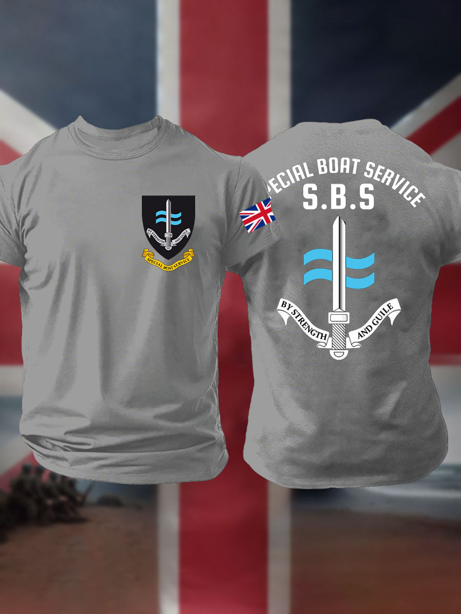 Men's SBS Special Boat Service Navy Veteran Printed T-shirt