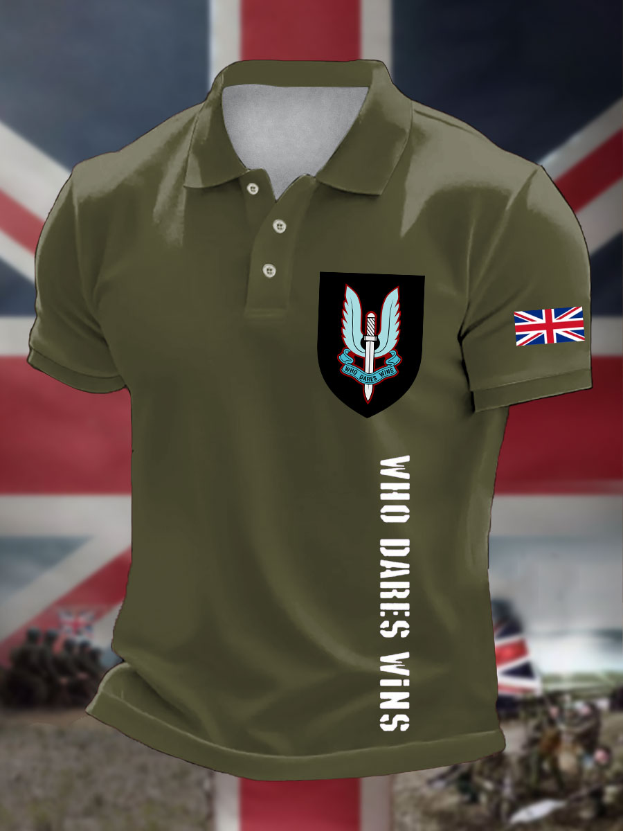 Men's SAS Special Air Service Printed Casual Tops