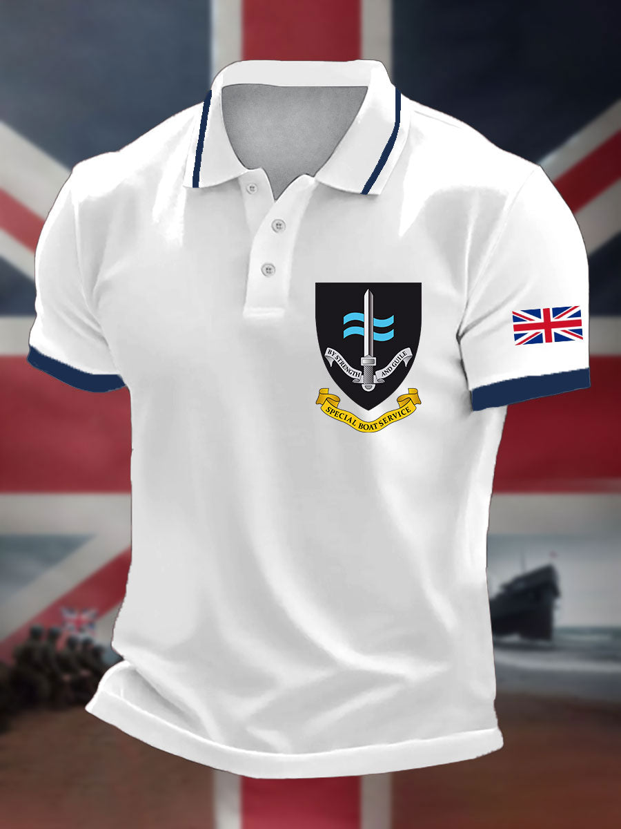 Men's SBS Special Boat Service Navy Veteran Printed Casual Tops
