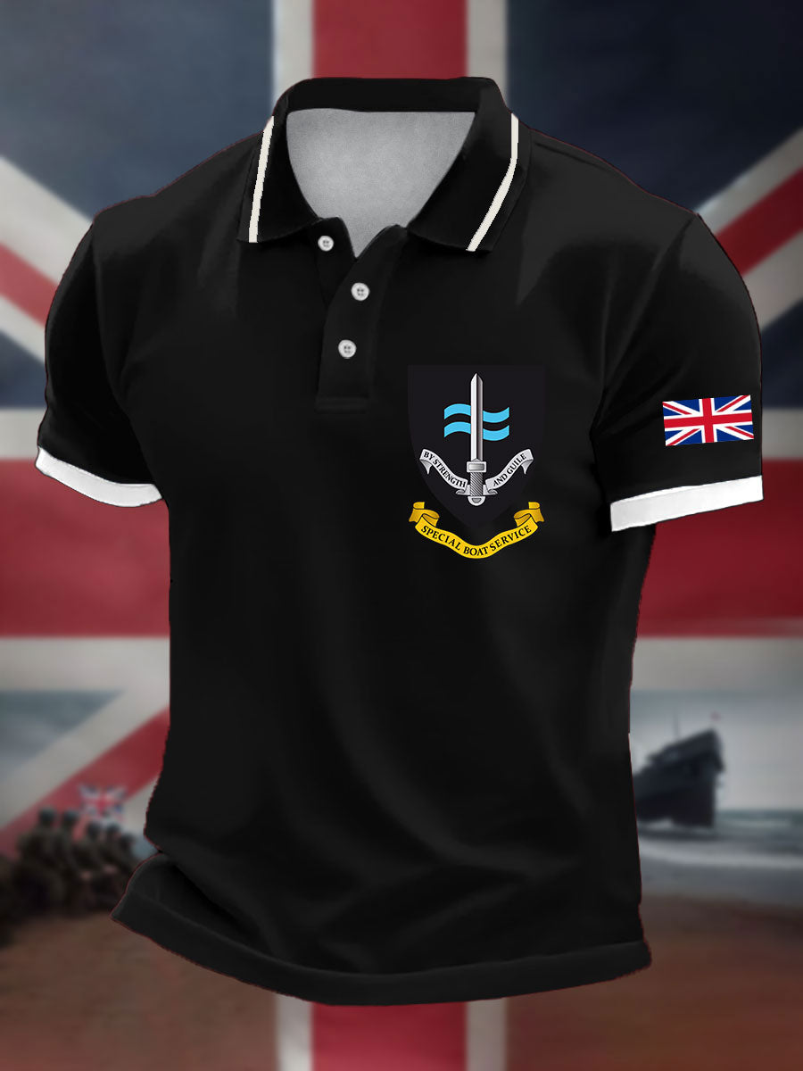 Men's SBS Special Boat Service Navy Veteran Printed Casual Tops