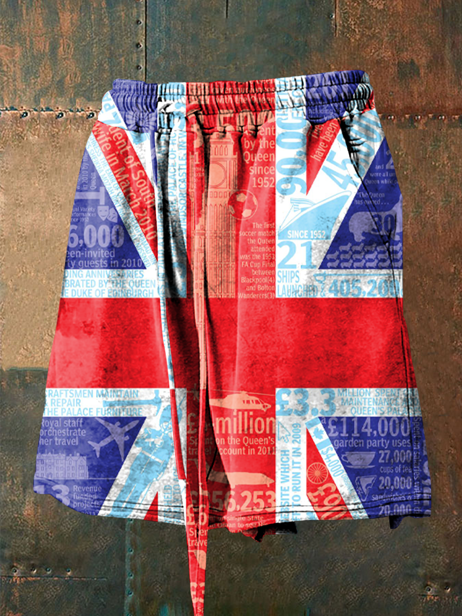 Men's Vintage England Flag Casual Shorts