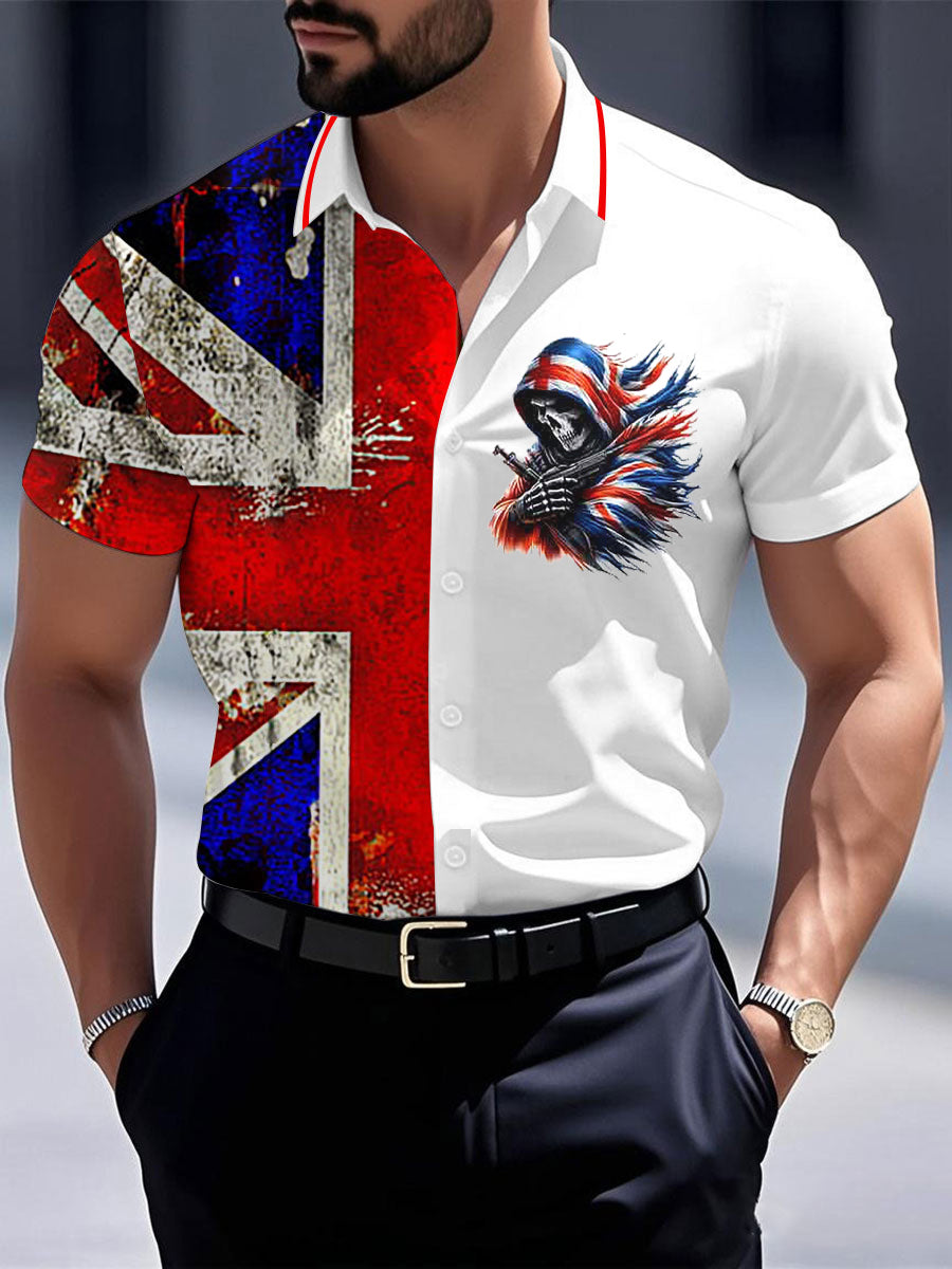 Men's Vintage England Flag Casual Shirt