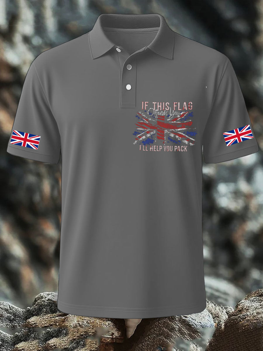 Men's UK Flag Pride Patriotic Printed Casual Tops