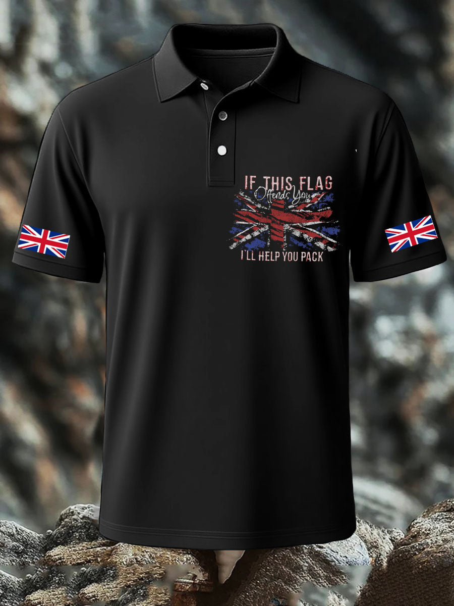 Men's UK Flag Pride Patriotic Printed Casual Tops